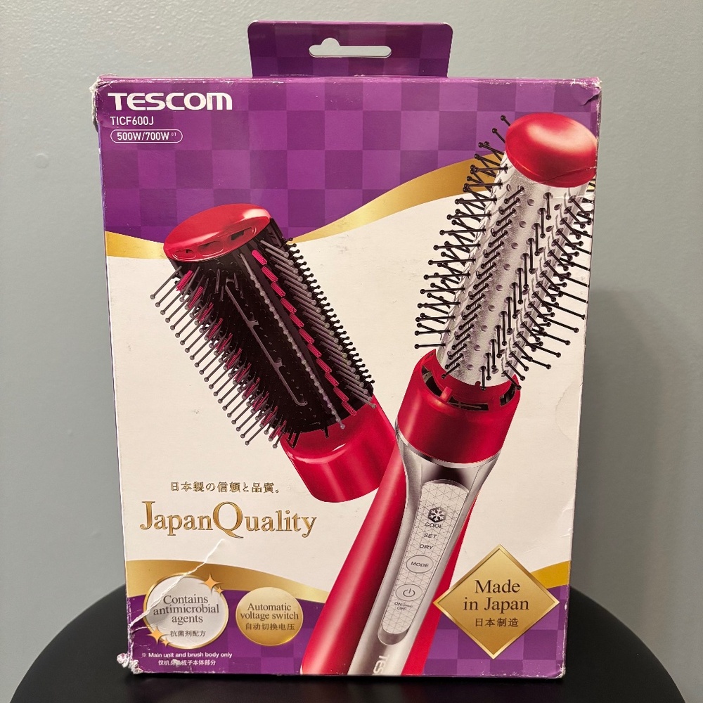 TESCOM Double Negative Ionic Auto World Voltage Styler 2 Brush (Made in Japan)